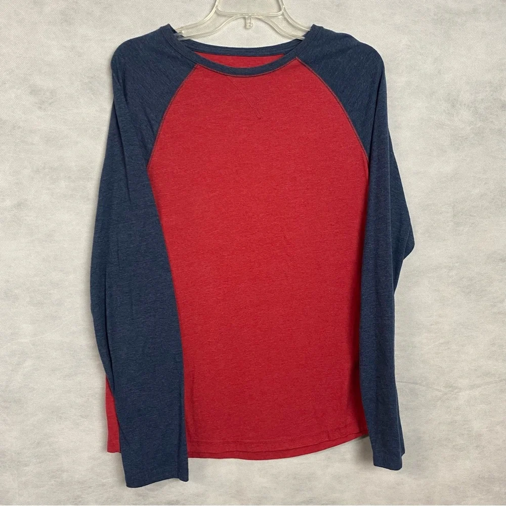 Urban Pipeline Baseball Tshirt Mens Size Large Red Blue Long Sleeve
